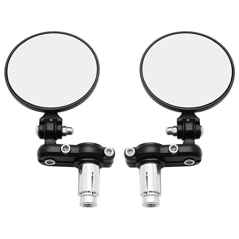 MARLBSTON 2pcs Motorcycle Bar End Mirrors, 3" Round Folding Universal Side Rear View Mirrors for Honda, Scooter, Suzuki, Yamaha, Kawasaki, Victory, Harley Davidson and More with 7/8" Handle Bars - Image 2